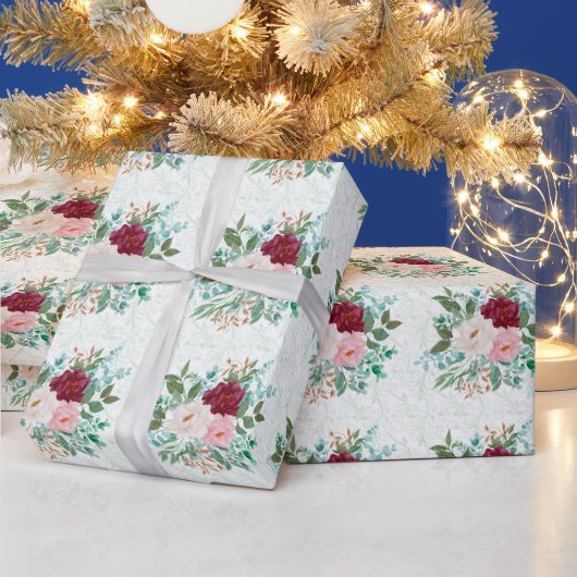 Elegante Rozen & Munt Cadeaupapier (Feestdagen)
