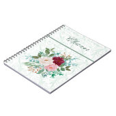 Elegante Rozen & Munt Persoonlijk Notitieboek (Linkerzijde)