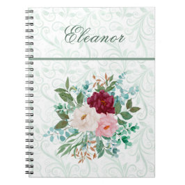 Elegante Rozen & Munt Persoonlijk Notitieboek