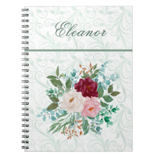 Elegante Rozen & Munt Persoonlijk Notitieboek