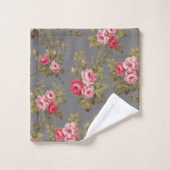 Elegante Rozen op grijze achtergrond Bad Handdoek (Wasdoekje)