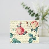 Elegante  Rozen op handgeschreven Frans script (Staand voorkant)