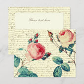 Elegante  Rozen op handgeschreven Frans script (Voorkant / Achterkant)