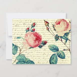 Elegante  Rozen op handgeschreven Frans script