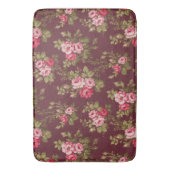 Elegante  Rozen op Maroon achtergrond Badmat (Voorkant Verticaal)