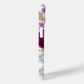 Elegante Rozen Roze Bourgondische diamanten Monogr Case-Mate iPhone Case (Achterkant / Rechts)