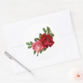  elegante rozen roze rood ronde sticker (Envelop)