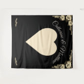 Elegante Rozen Sepia en Zwart Wandkleed (Voorkant (horizontaal))