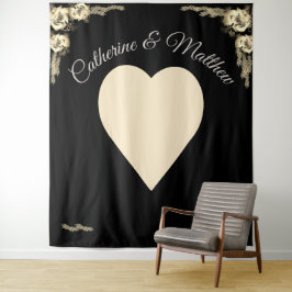 Elegante Rozen Sepia en Zwart Wandkleed