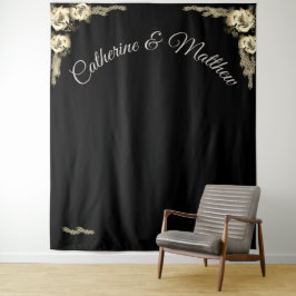 Elegante Rozen Sepia en Zwart Wandkleed