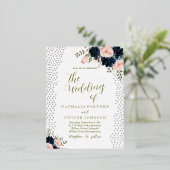 Elegante Rozen Sterren Trouw Uitnodiging (Staand Voorkant)