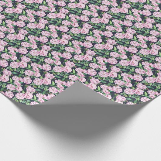 Elegante Rozen takken Waterverf Cadeaupapier (Hoek)