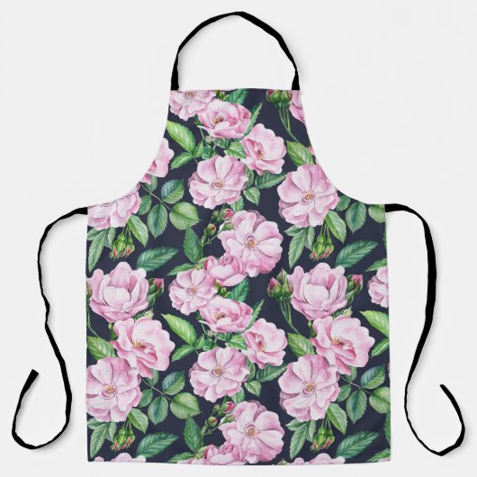 Elegante Rozen takken Waterverf Schort (Voorkant)