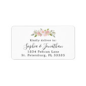 Elegante Rozen Trouwen RSVP Mailing Etiket (Voorkant)