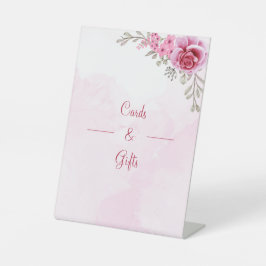 Elegante Rozen trouwkaarten en geschenken Reclamebord Met Voetstuk
