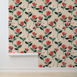 Elegante Rozen tuin | geïnspireerde bloem Behang