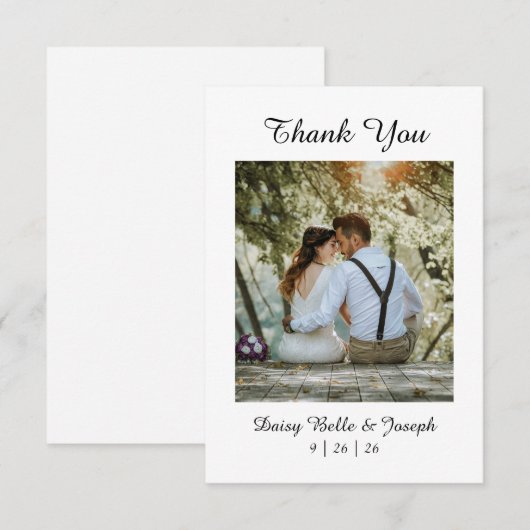 Elegante Rozen tuin in Roze kleur Bedankkaart (Voorkant / Achterkant)