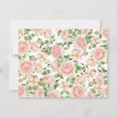 Elegante Rozen tuin in Roze  RSVP Kaartje (Achterkant)