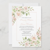Elegante Rozen Tuin Roze Bloemen Bruiloft Uitnodig Kaart (Voorkant)