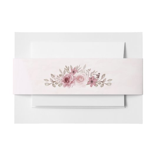 Elegante Rozen Uitnodigingen Wikkel (Voorkant Voorbeeld)