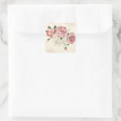 Elegante  Rozen Vierkante Sticker (Tas)