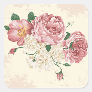 Elegante Rozen Vierkante Sticker