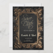 Elegante Rozen Vintage Lijst Gotische Bewaar De Da Save The Date (Voorkant)