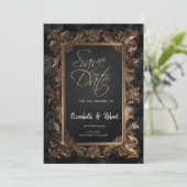 Elegante Rozen Vintage Lijst Gotische Bewaar De Da Save The Date (Staand voorkant)