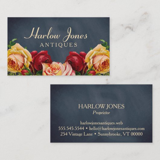 Elegante Rozen Visitekaartje (Voorkant / Achterkant)