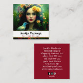 Elegante Rozen Vrouw Vierkante Visitekaartje (Voorkant / Achterkant)