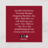 Elegante Rozen Vrouw Vierkante Visitekaartje (Achterkant)