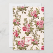 Elegante  Rozen w/Monogram-Buff achtergrond Notitiekaartje (Voorkant)
