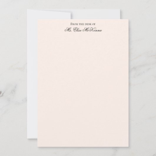 Elegante Rozen w/Monogram-Buff achtergrond Notitiekaartje (Achterkant)