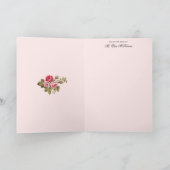 Elegante  Rozen w/Monogram-Maroon Achtergrond Notitiekaartje (Binnen)