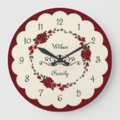 Elegante Rozen wandklok Housewarming Gift (Voorkant)