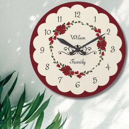 Elegante rozen wandklok huis verwarmingsgeschenk