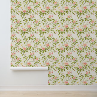 Elegante Rozen Wijnstok Bloei Behang