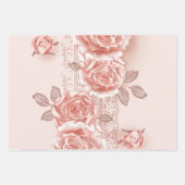 Elegante Rozen Wrapping Paper Flat Sheet Set van 3 (Voorkant)