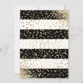 Elegante Rozen Zwart Goud Confetti Quinceañera Kaart (Achterkant)