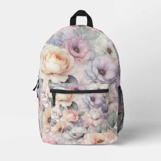 Elegante Rozenbloesems Bedrukte Rugzak (Voorkant)