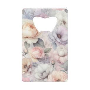 Elegante Rozenbloesems Creditkaart Flessenopener