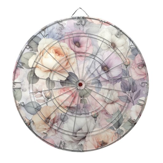 Elegante Rozenbloesems Dartbord (Voorkant)
