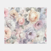 Elegante Rozenbloesems Fleece Deken (Voorkant (Horizontaal))