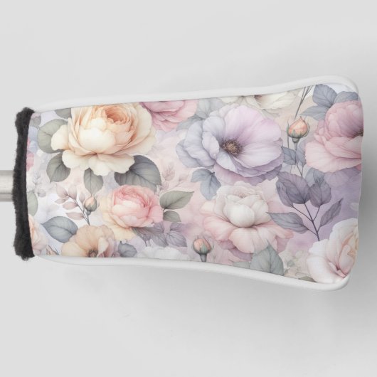 Elegante Rozenbloesems Golfheadcover (Voorkant)