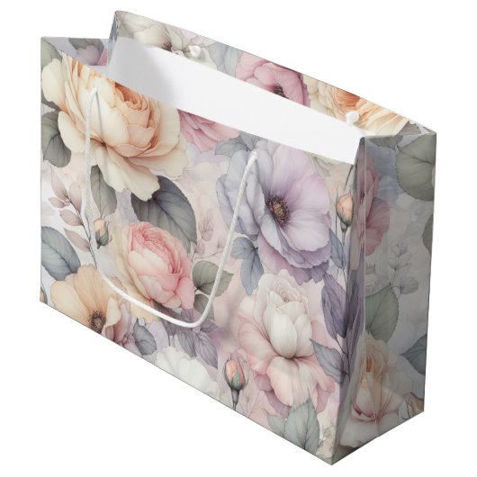Elegante Rozenbloesems Groot Cadeauzakje (Voorkant Gekanteld)