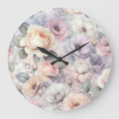 Elegante Rozenbloesems Grote Klok (Voorkant)