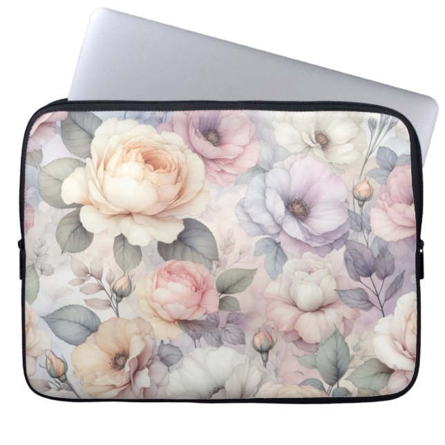 Elegante Rozenbloesems Laptop Sleeve (Voorkant)
