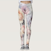 Elegante Rozenbloesems Leggings (Voorkant)