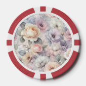 Elegante Rozenbloesems Poker Chips (Voorkant)