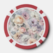 Elegante Rozenbloesems Poker Chips (Achterkant)